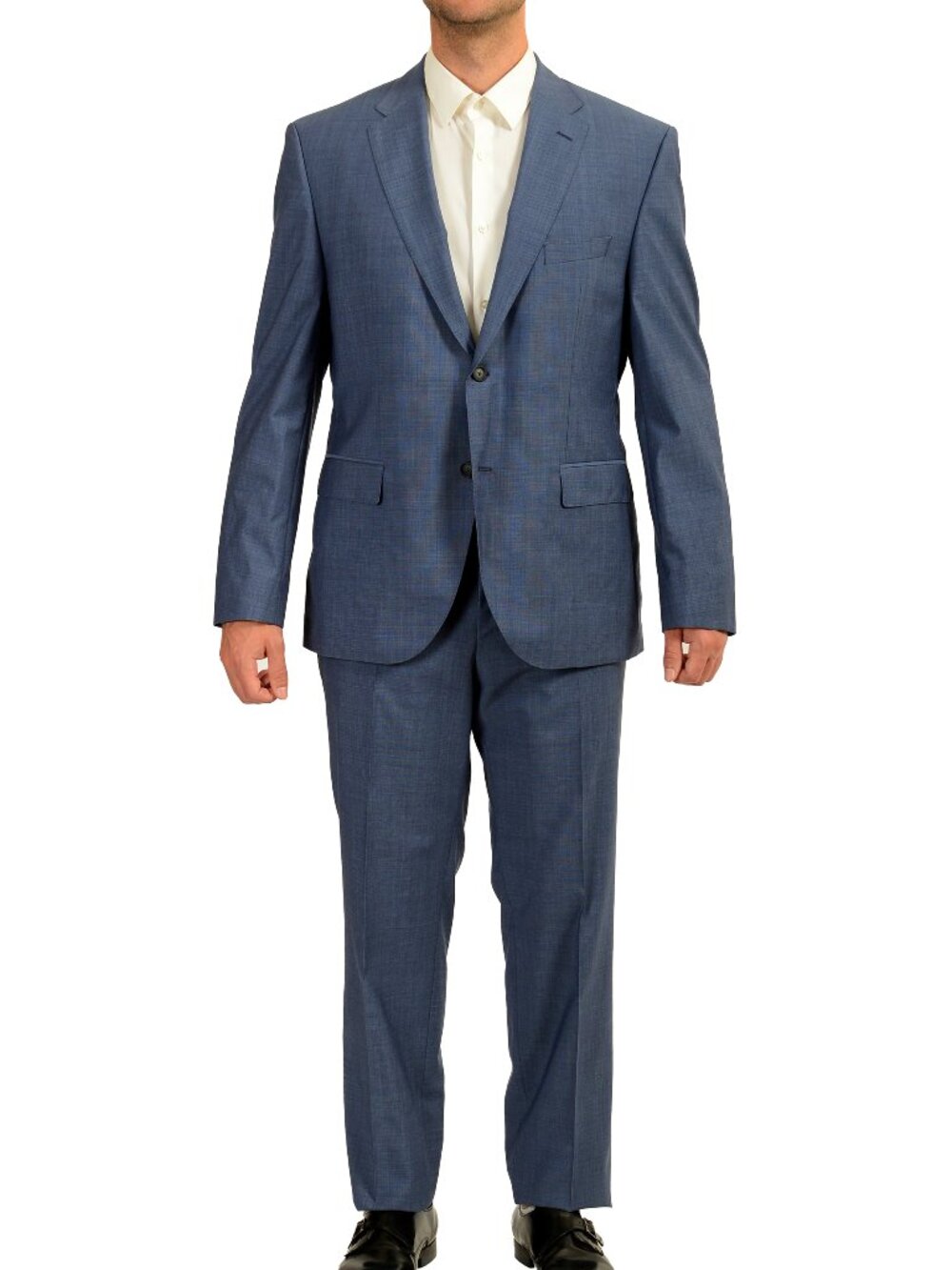 Hugo Boss Men's "Jets6/Lenon1" Regular Fit Blue 100% Wool Suit US 44S IT 54S